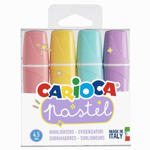 Markeerstiften pastel - 4 stuks - Carioca